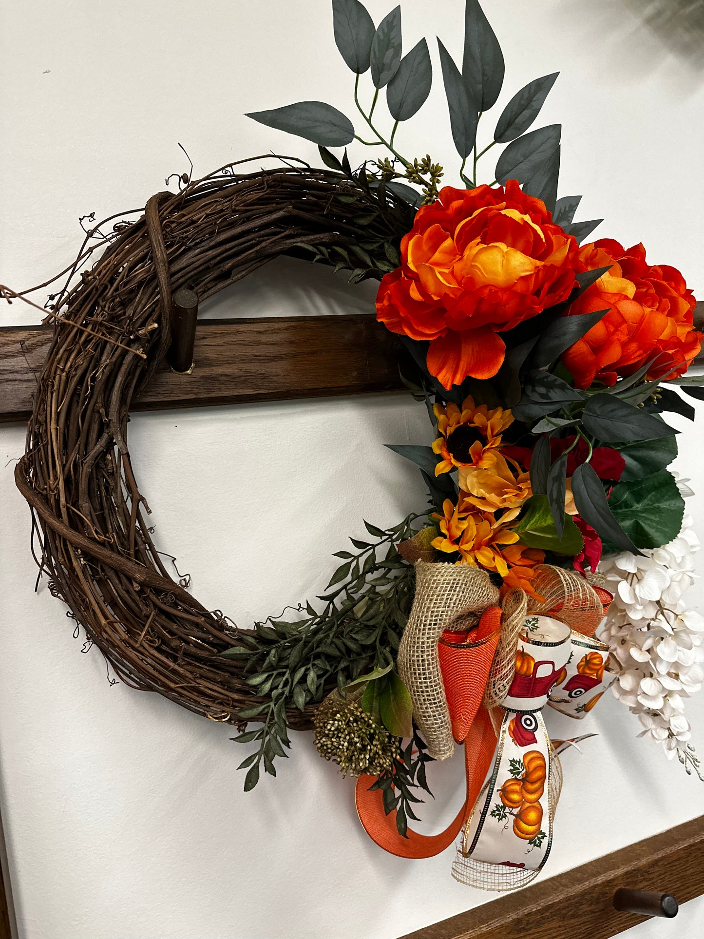 Floral Fall Grapevine Wreath