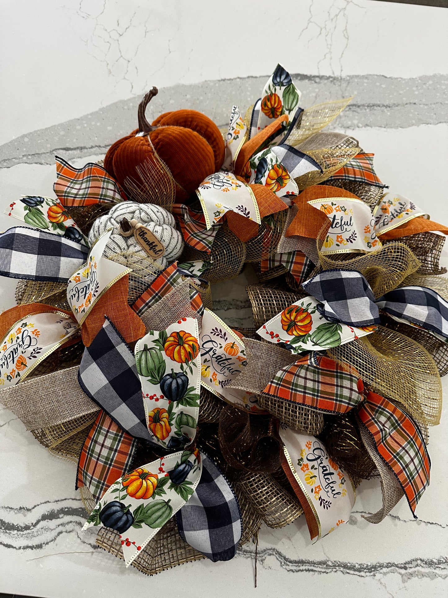 Harvest Fall Pumpkin Wreath